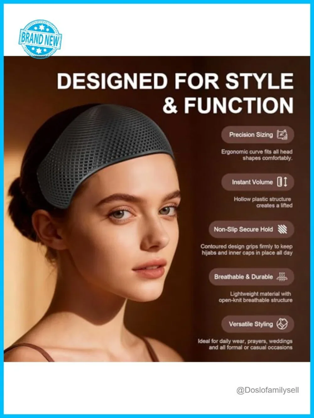 Non-Slip Hair Grip Band, TPEE Elastic Headband, Hair Tamer for Flyaways